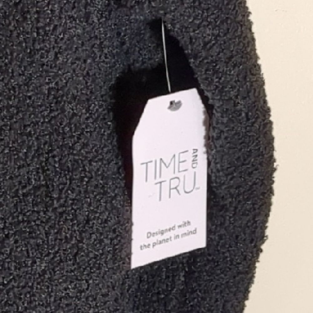 Time and Tru Charcoal Teddy Jacket Plus Size 2XL - Picture 4 of 7